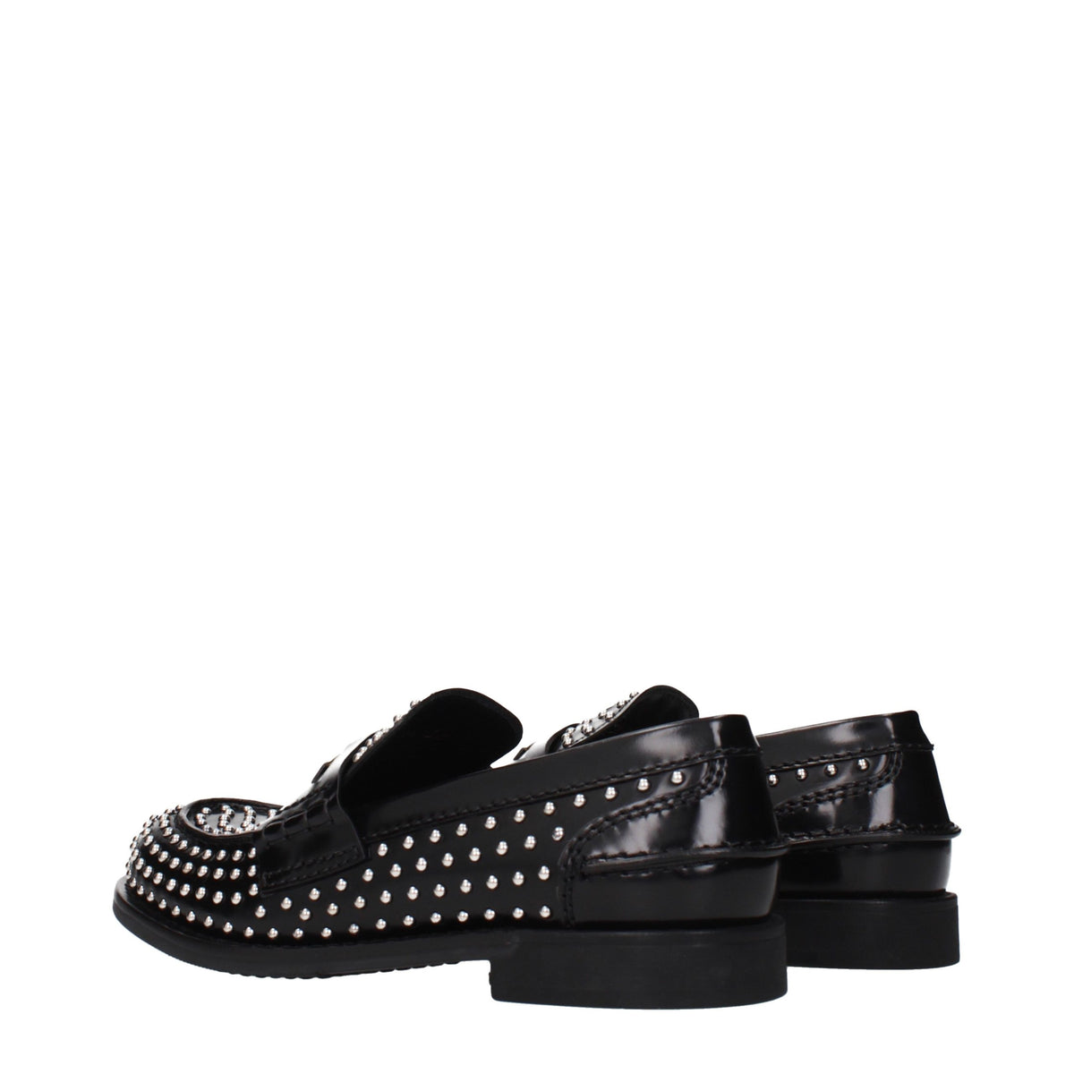 Mocassini slip-on in pelle nera Miu Miu