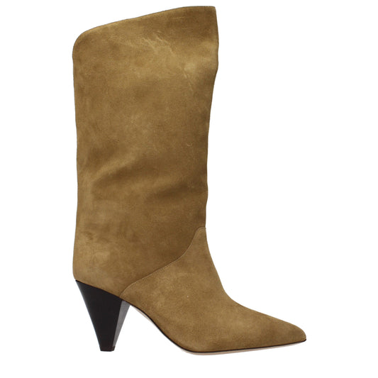 Stivali Isabel Marant in pelle marrone con tacco alto