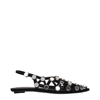 The Attico Black Leather Ballet Flats