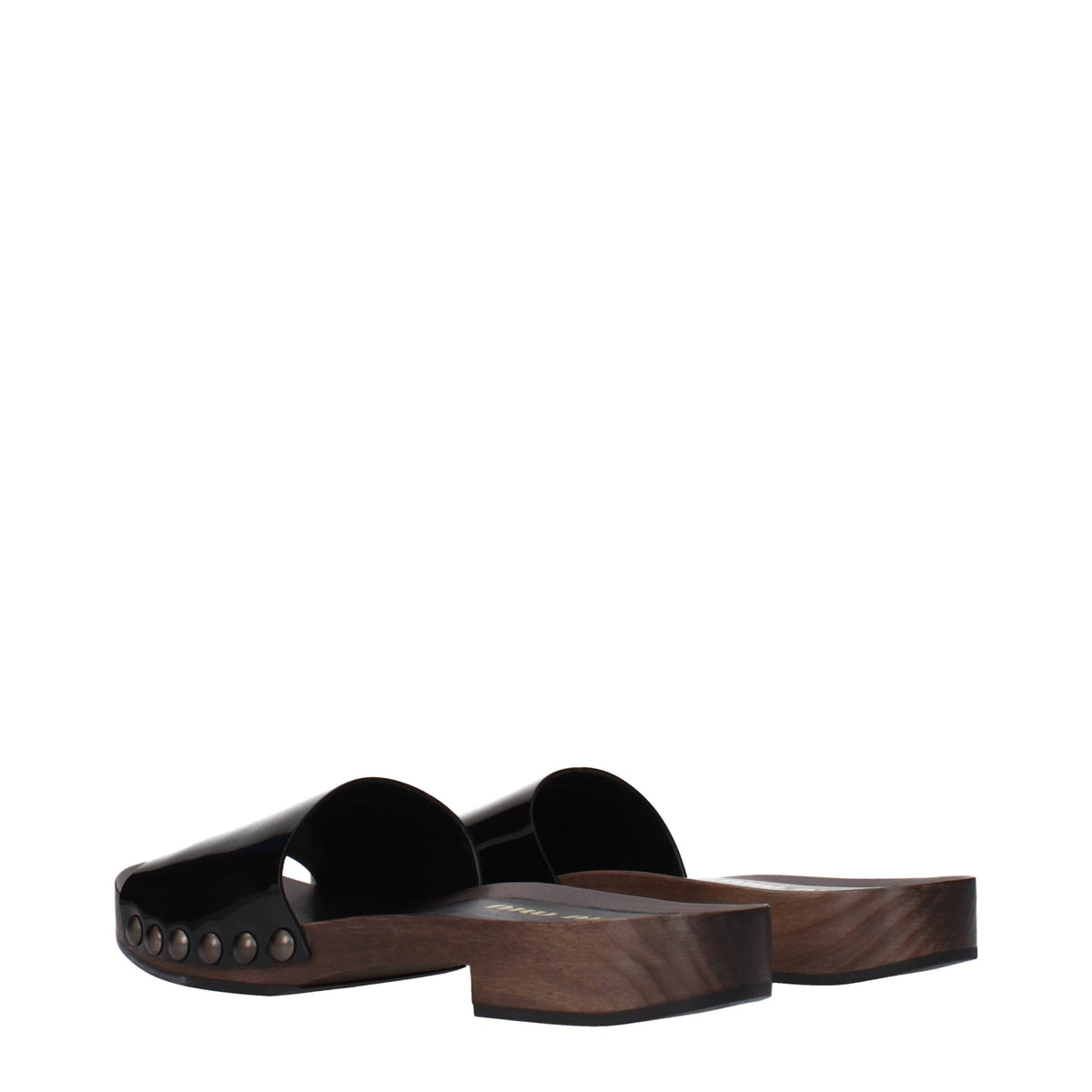 Miu Miu Ciabatte Nere in Pelle