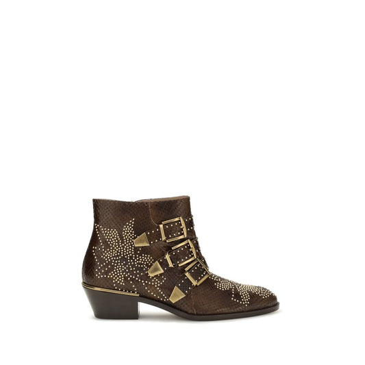 Stivaletti Chloé in pelle di vitello marrone Bos Taurus