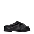 The Attico Schwarze Lederpantoffeln