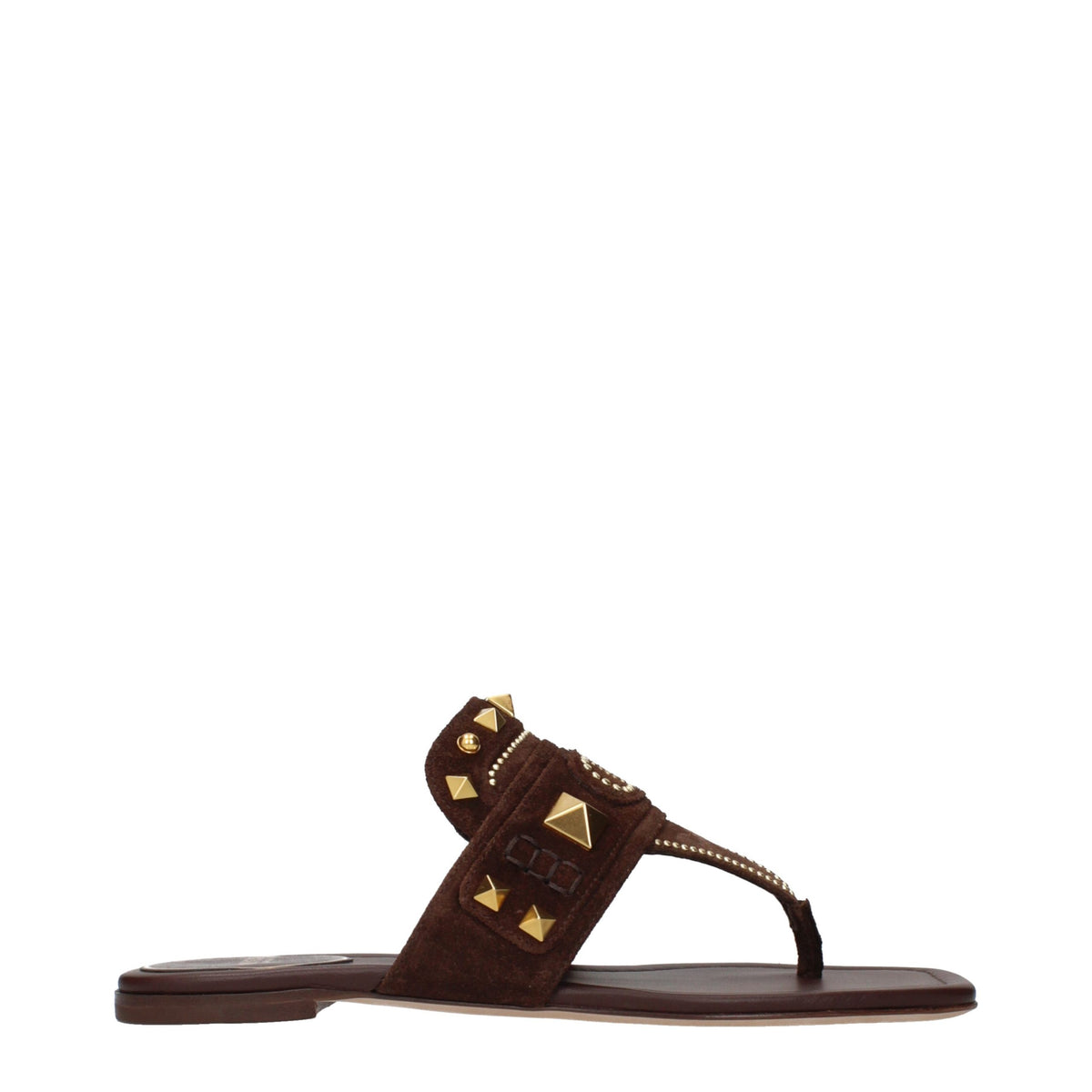 Sandalias Valentino Garavani de cuero marrón tipo chancla