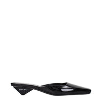 Prada Black Leather Flat Sandals