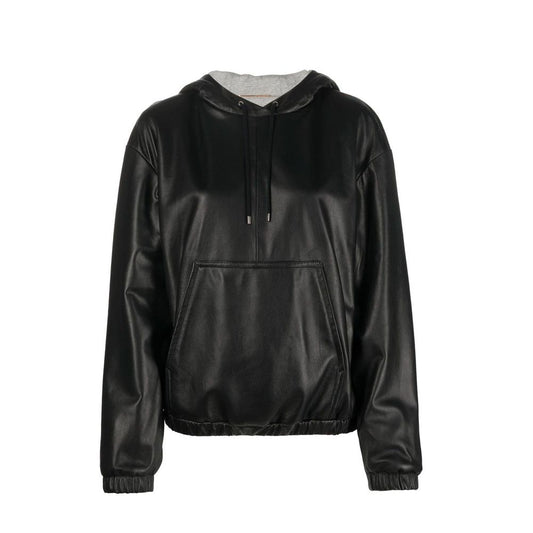Canotte in pelle nera Saint Laurent