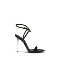 Sandali Tom Ford in pelle di capra nera con tacco a stiletto