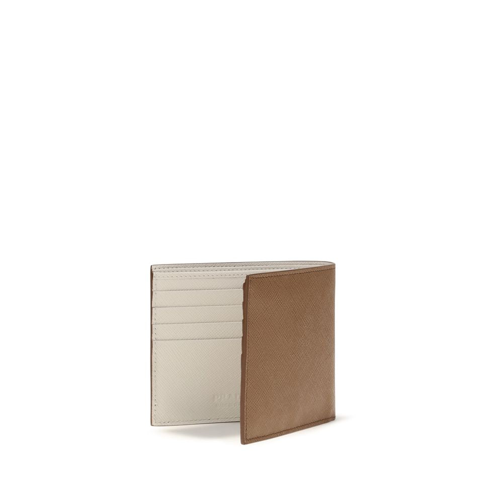 Prada Beige Kalfslederen Bos Taurus Portemonnee