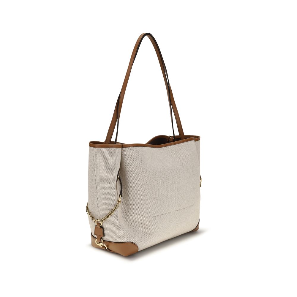 Borsa a spalla Chloé in cotone beige