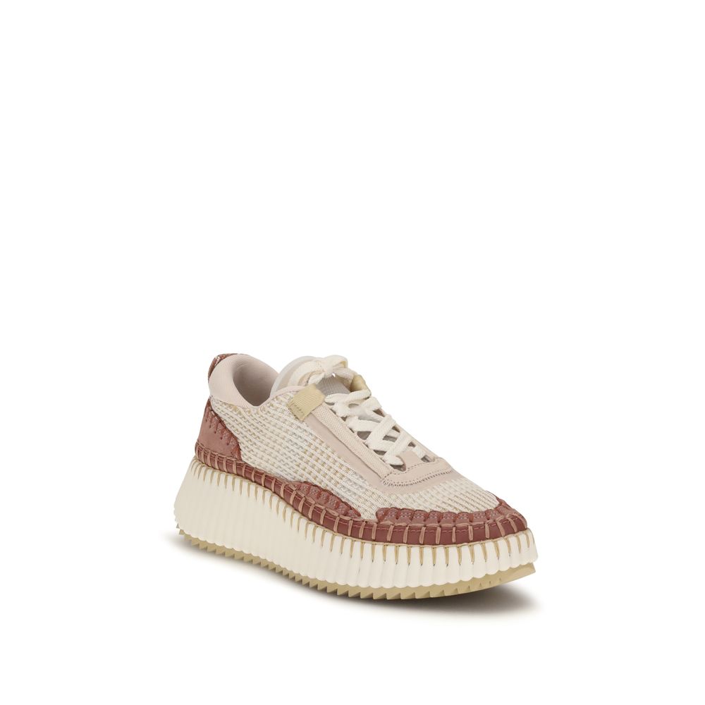 Sneakers Chunky Chloé in Nylon Beige
