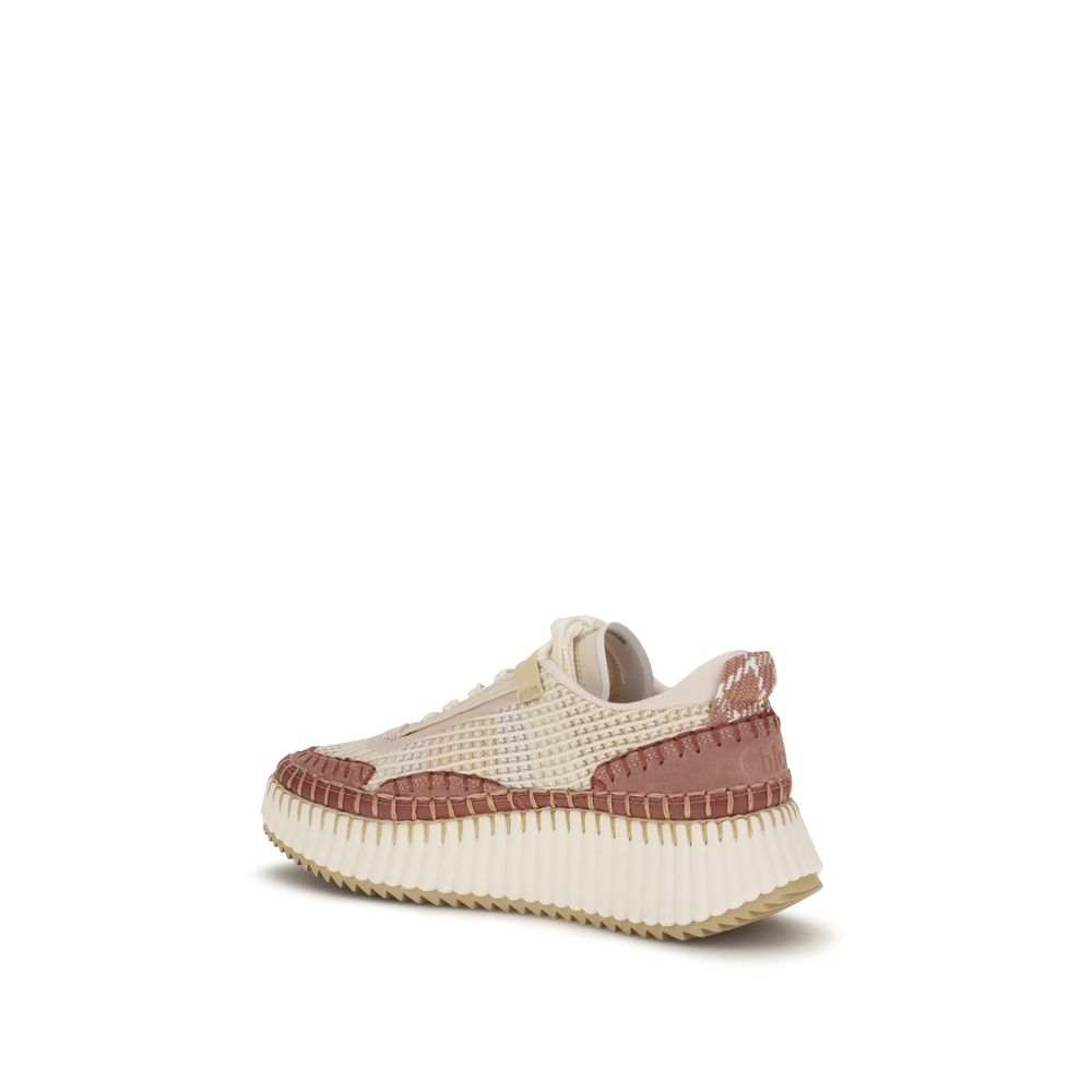 Sneakers Chunky Chloé in Nylon Beige