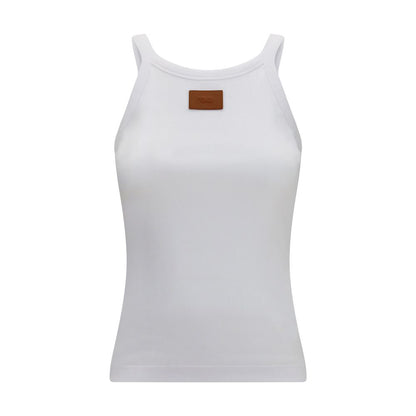 T-shirt sans manches Fendi en coton blanc