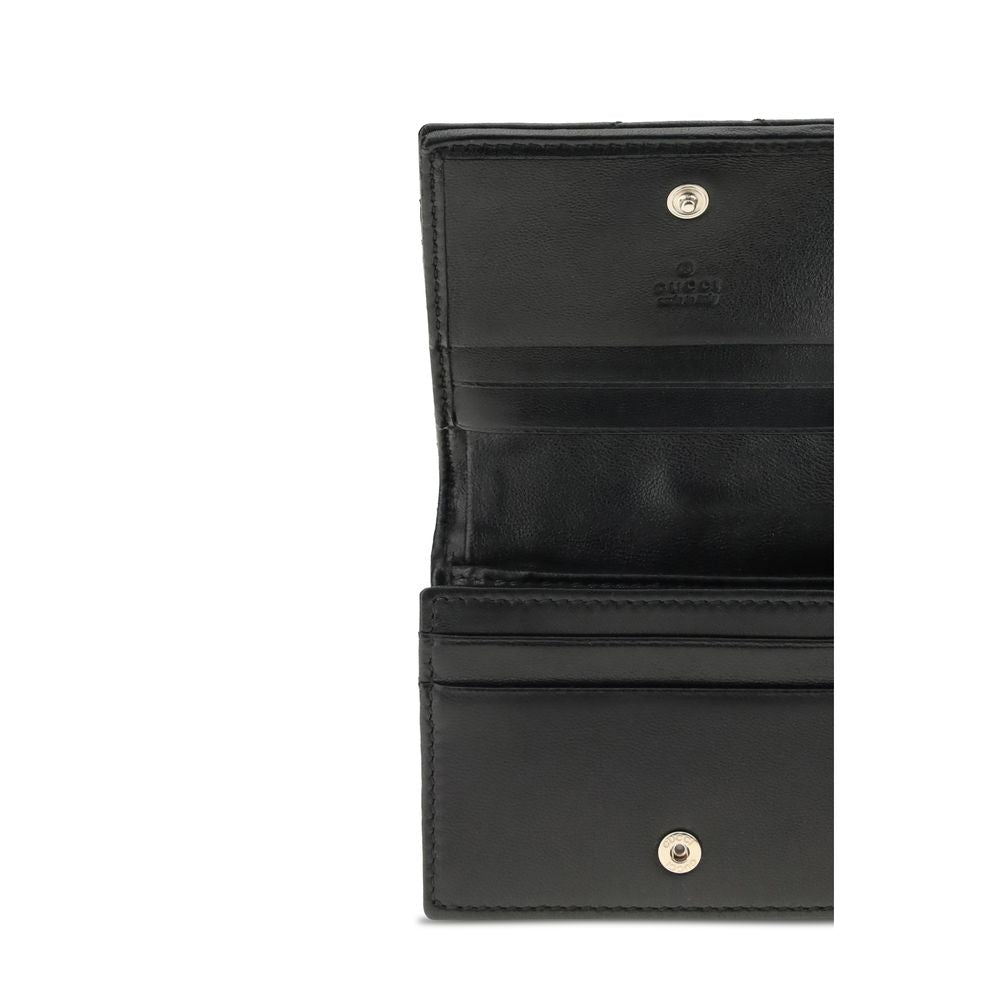 Gucci Brieftasche aus schwarzem Kalbsleder Bos Taurus