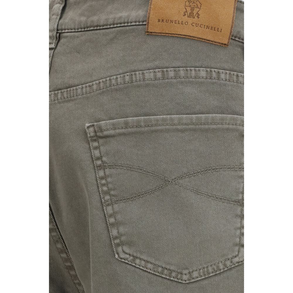 Brunello Cucinelli Jeans Bicolore in Denim di Cotone