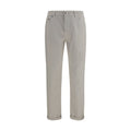 Brunello Cucinelli Weiße Straight-Leg Jeans aus Baumwolle