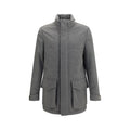 Brunello Cucinelli Grau Kaschmir Langer Jacke