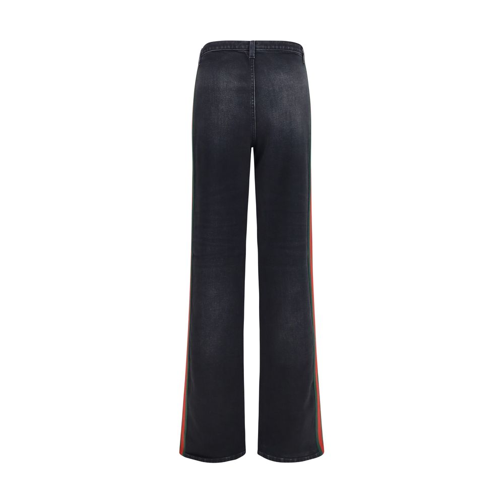 Gucci Schwarze Jeans mit geradem Bein aus Baumwolle