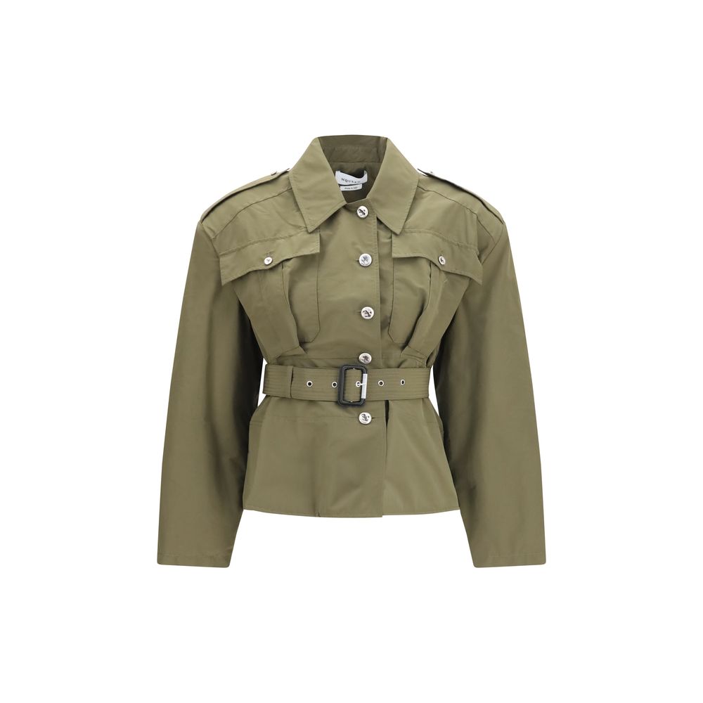 Alexander McQueen Bicolor-Baumwolljacke in voller Länge