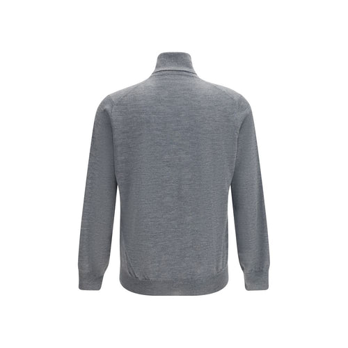 Brunello Cucinelli Grau Wolle Oves Aries Rollkragenpullover