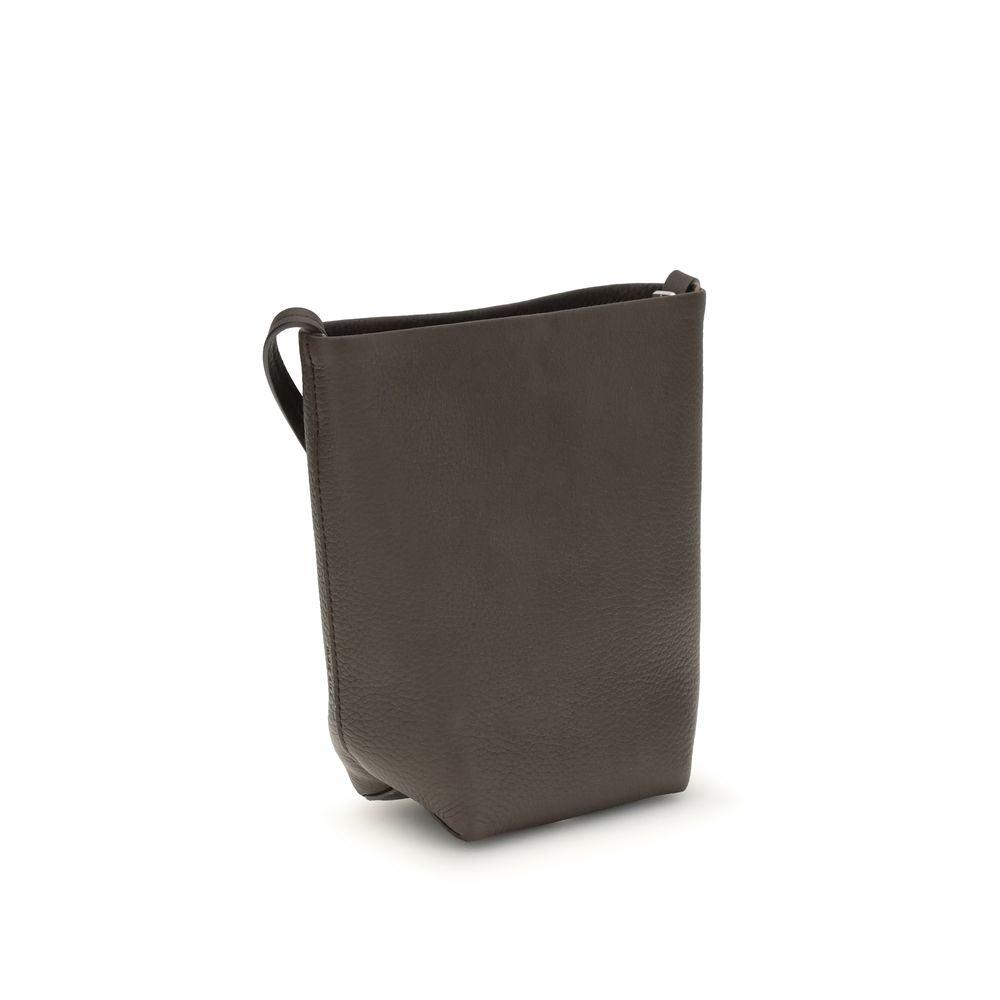 Borsa a Spalla The Row Bos Taurus in Pelle di Vitello Marrone