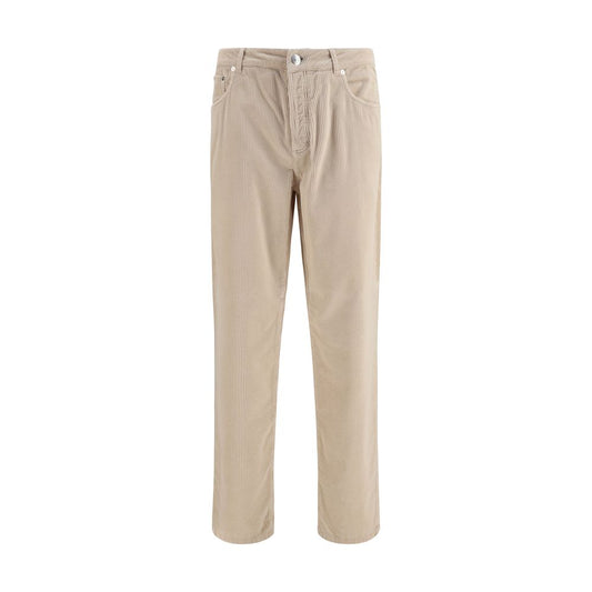 Brunello Cucinelli Pantalon décontracté en coton beige