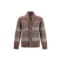 Cardigan Brunello Cucinelli Bordeaux in Alpaca Vicugna Pacos