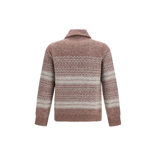 Brunello Cucinelli Bordeaux Alpaka Vikunja Pacos Cardigan