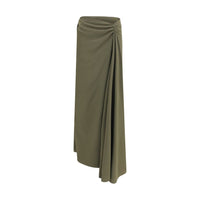 Alexander McQueen Bicolor Silk Long Skirt