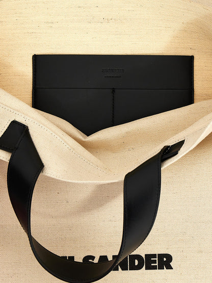 Jil Sander Bicolor Jute Tote Bag