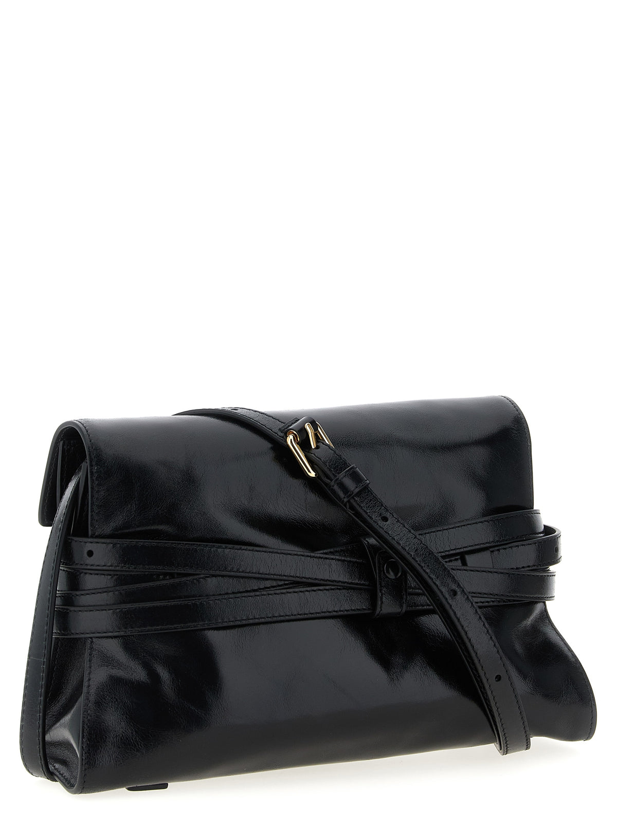 Moschino Umhängetasche aus schwarzem Leder