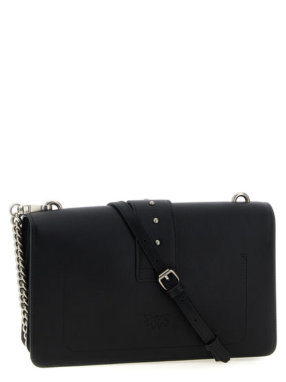 Borsa a tracolla PINKO in pelle di capra nera