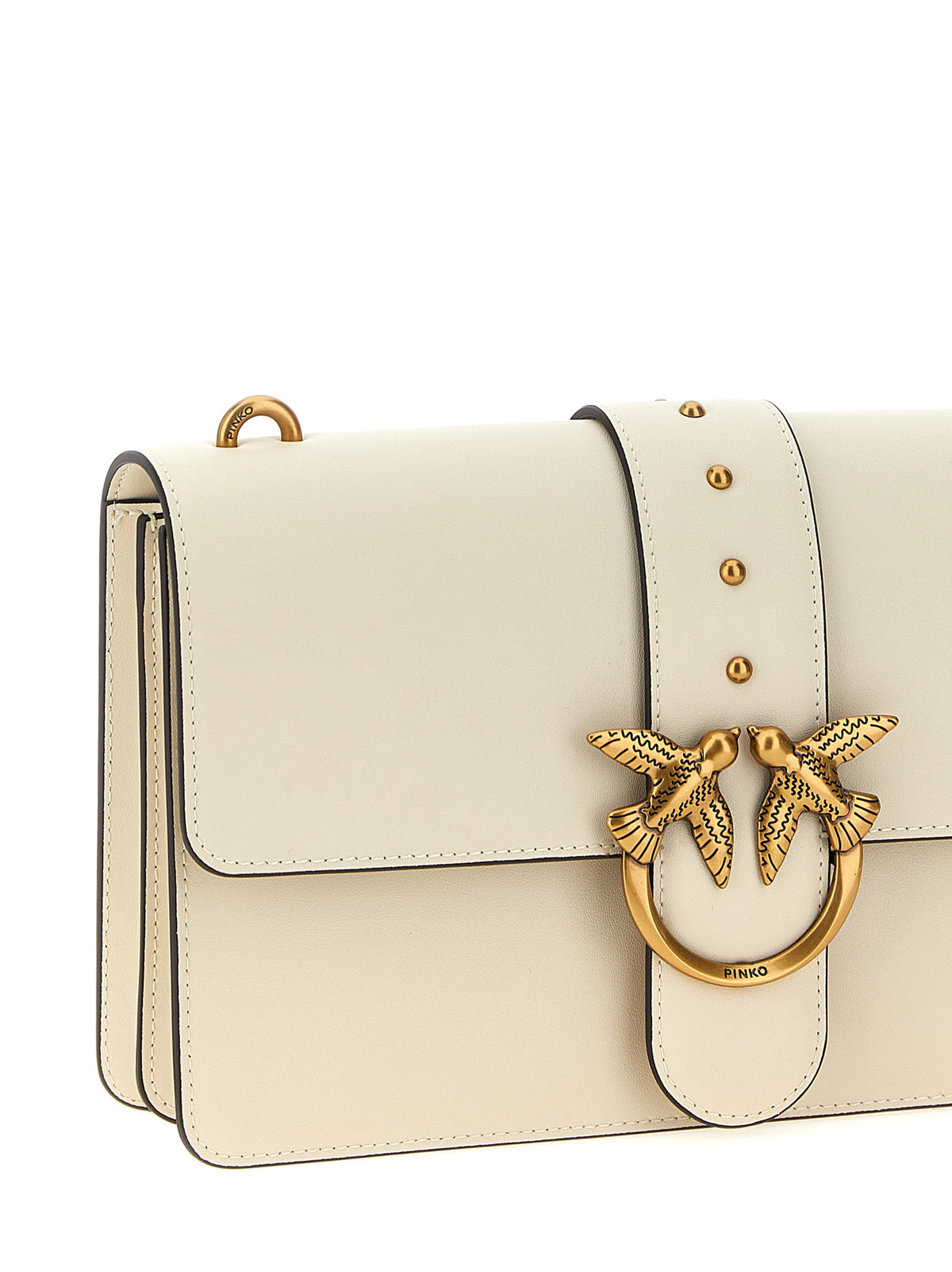 Borsa a tracolla PINKO in pelle di capra bianca