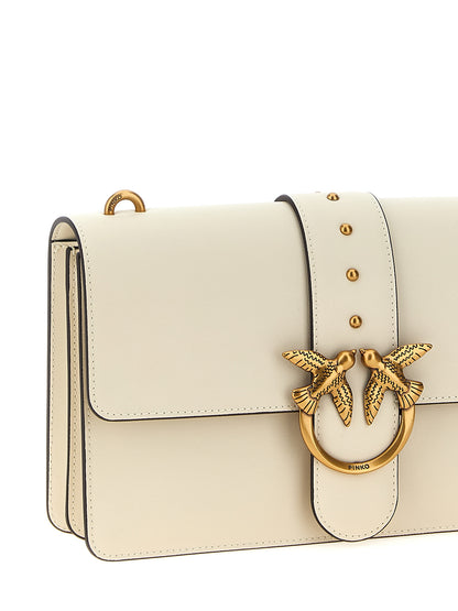 Borsa a tracolla PINKO in pelle di capra bianca