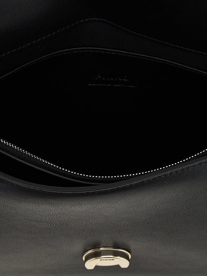 Borsa a tracolla PINKO in pelle di capra nera