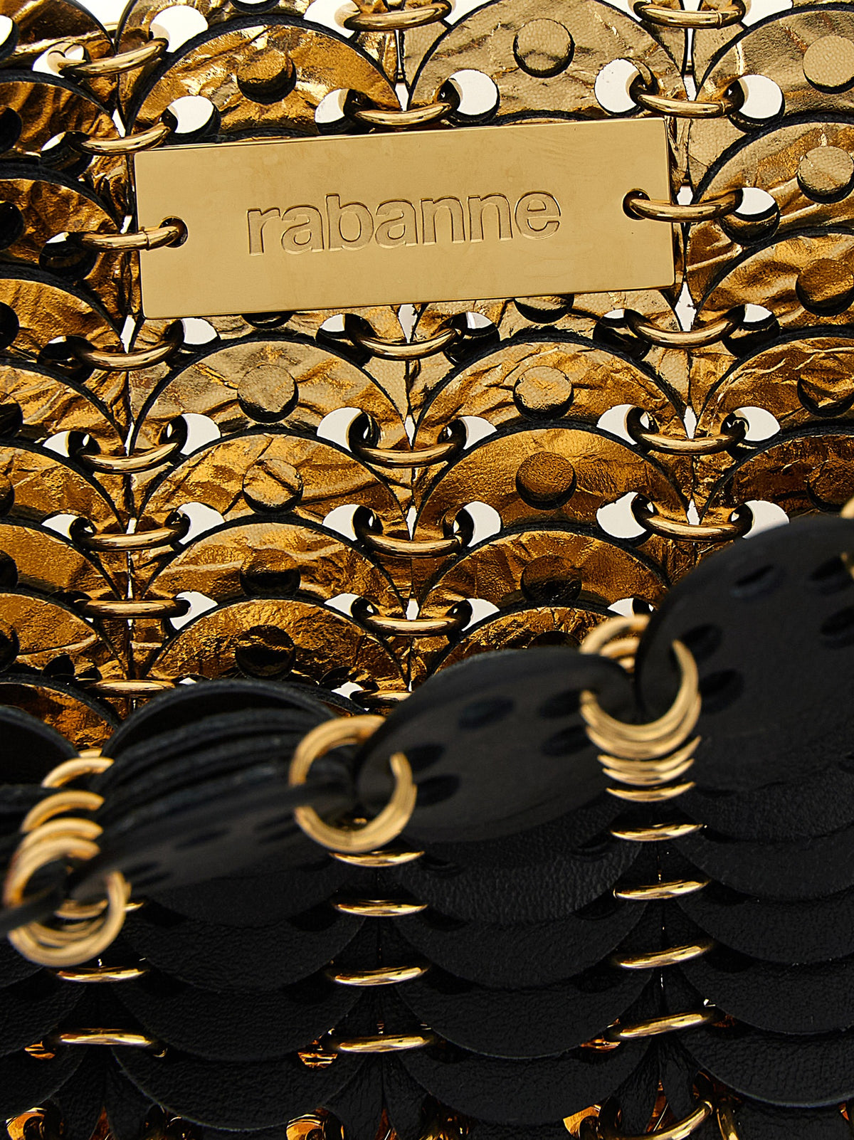 Paco Rabanne Umhängetasche aus schwarzem Kalbsleder