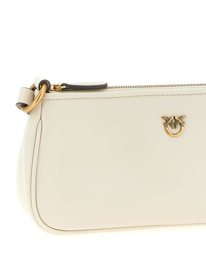 Borsa a tracolla PINKO in pelle di capra bianca