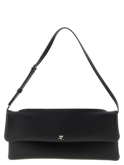 Courrèges Black Cowhide Clutch Bag