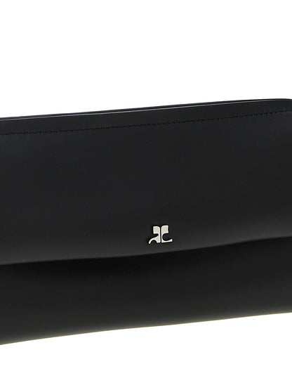 Courrèges Black Cowhide Clutch Bag