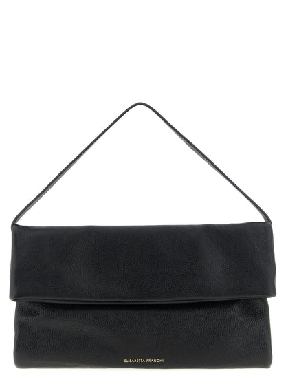 Elisabetta Franchi Black Calfskin Shoulder Bag