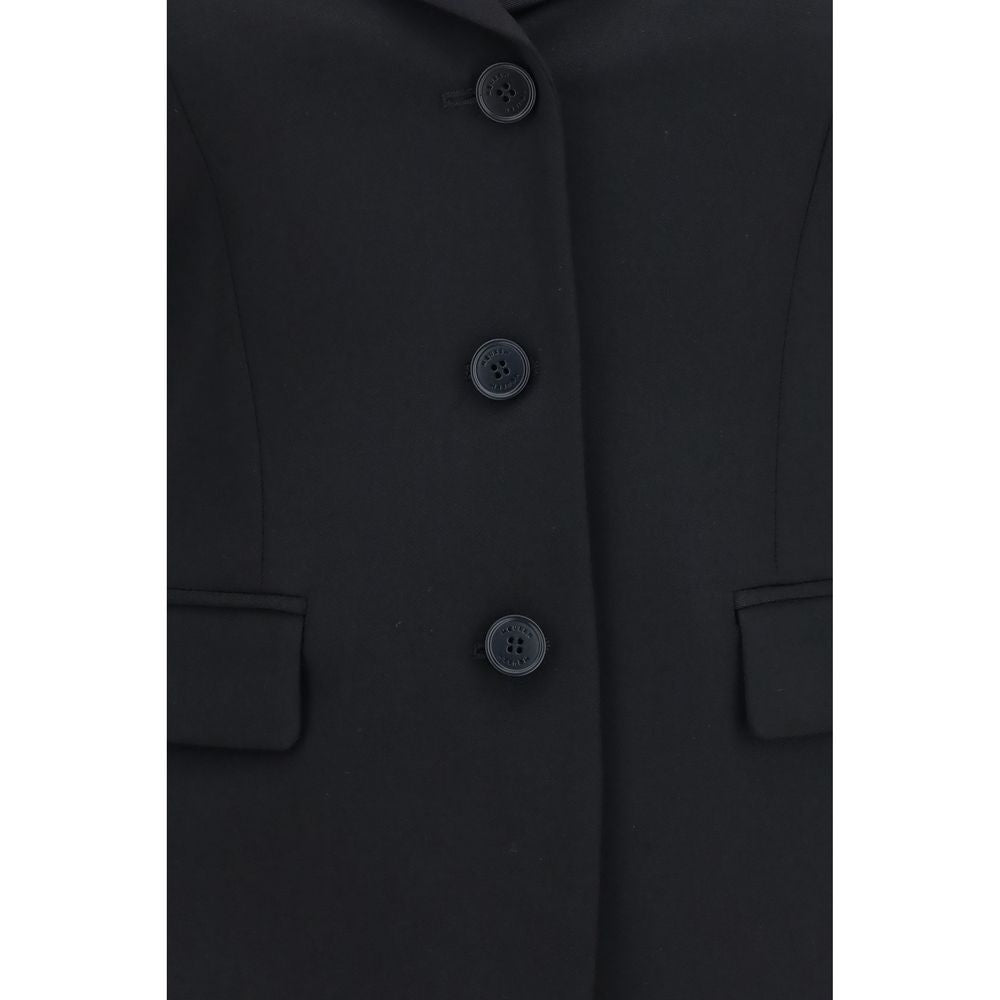Veste longue en laine noire Oves Aries Alexander McQueen