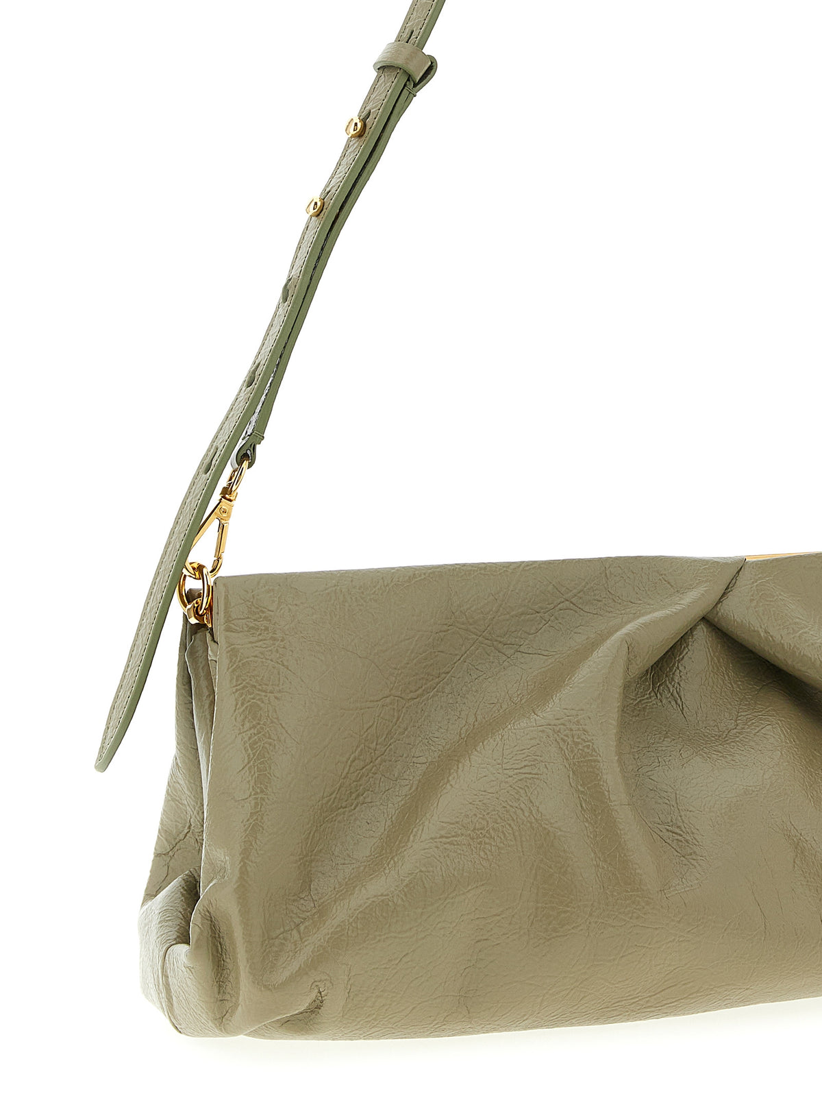 Dries Van Noten tweekleurige clutch van kalfsleer