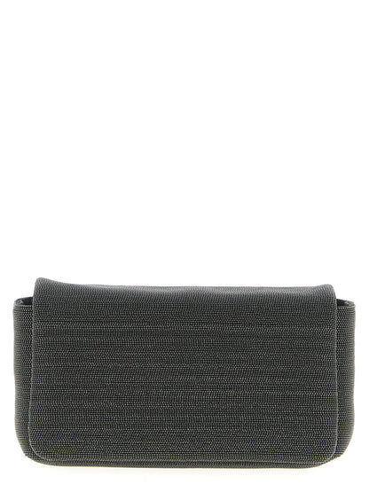 Brunello Cucinelli Black Leather Clutch Bag