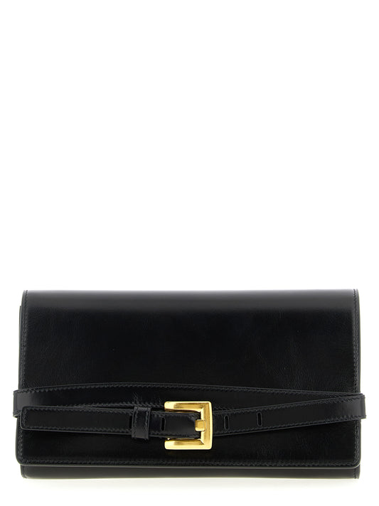 Portacarte Balmain in pelle di vitello nera