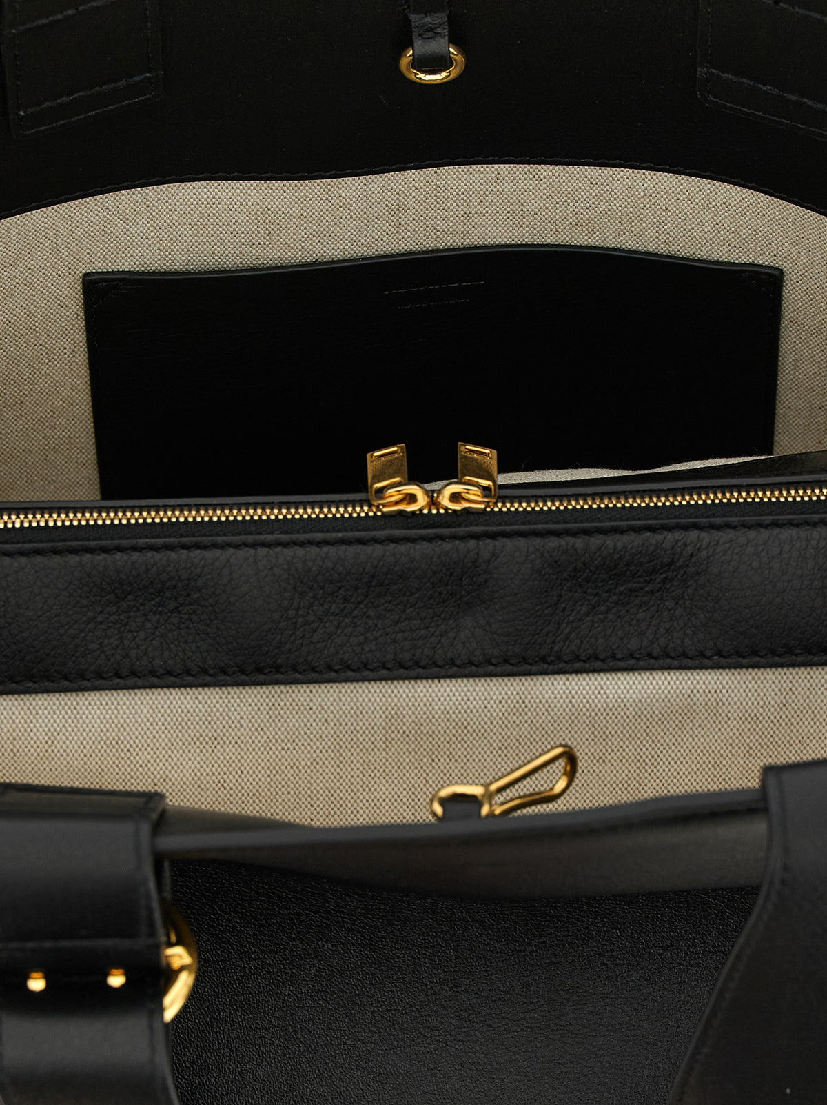 Jil Sander Tragetasche aus schwarzem Kalbsleder