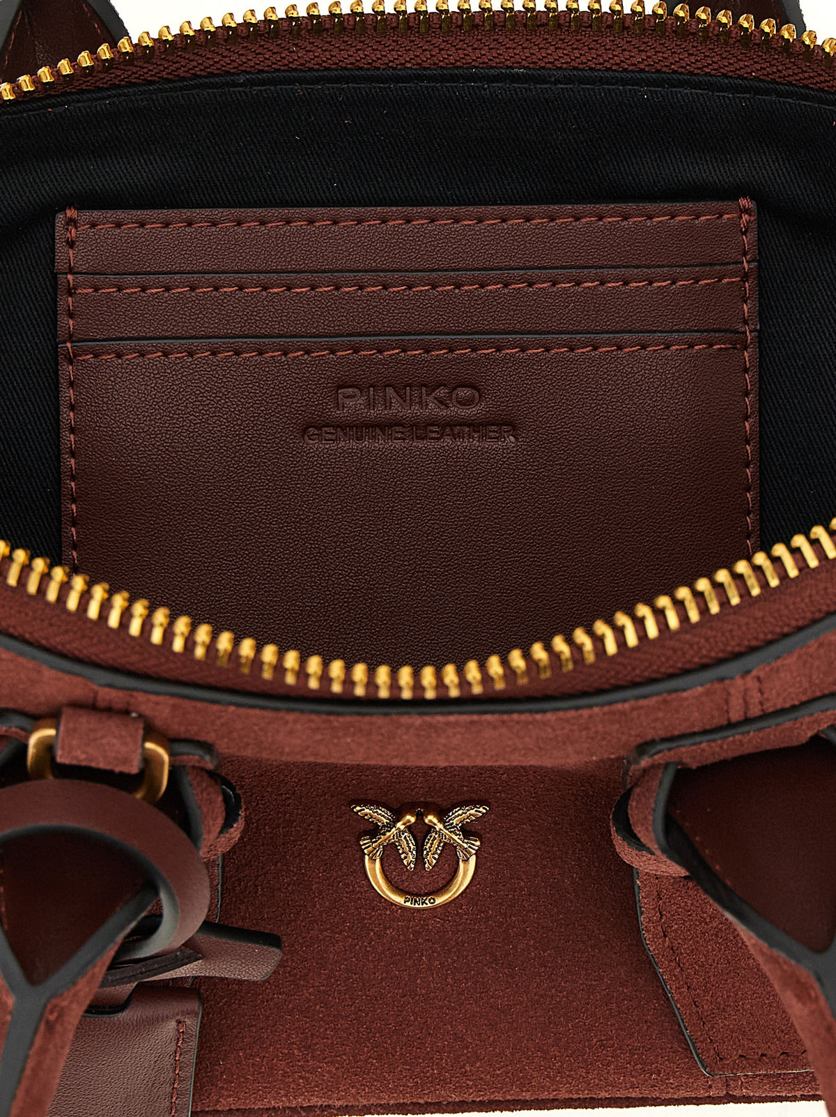 Sac à bandoulière PINKO en cuir de vachette bordeaux