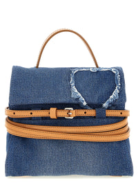 Moschino Blue Cotton Handbag