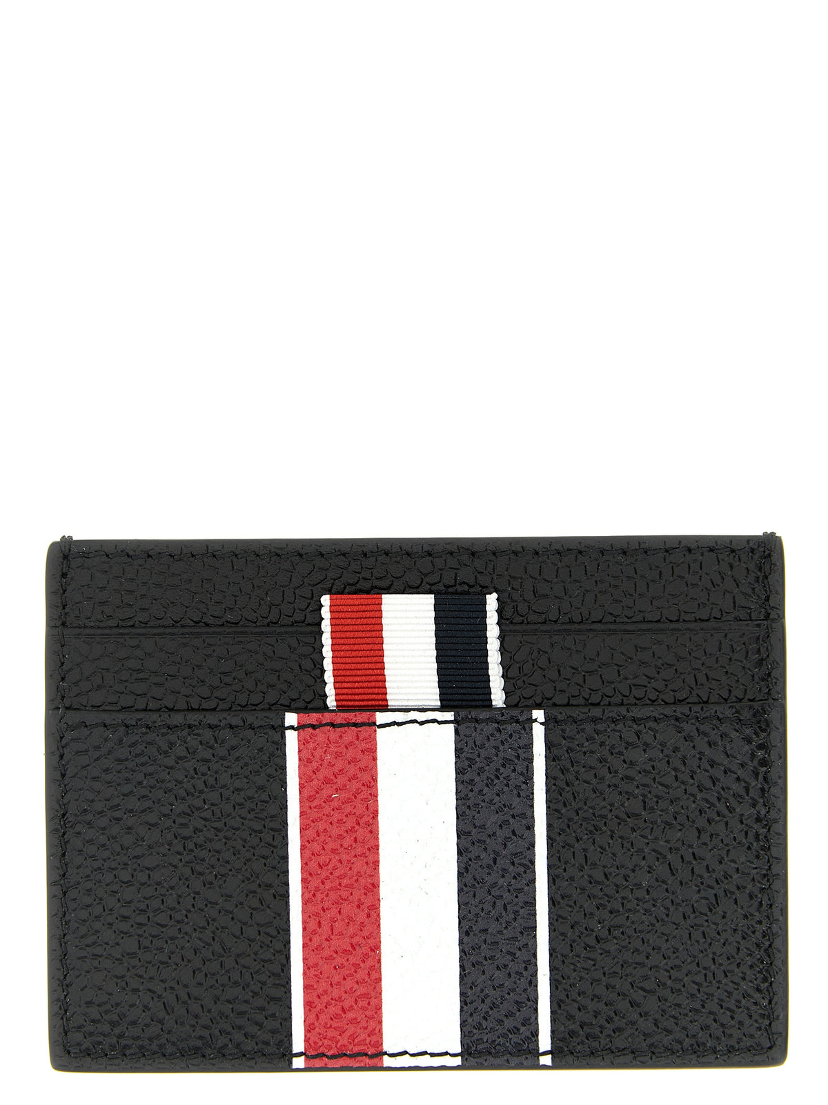 Portacarte Thom Browne in pelle di vitello nera