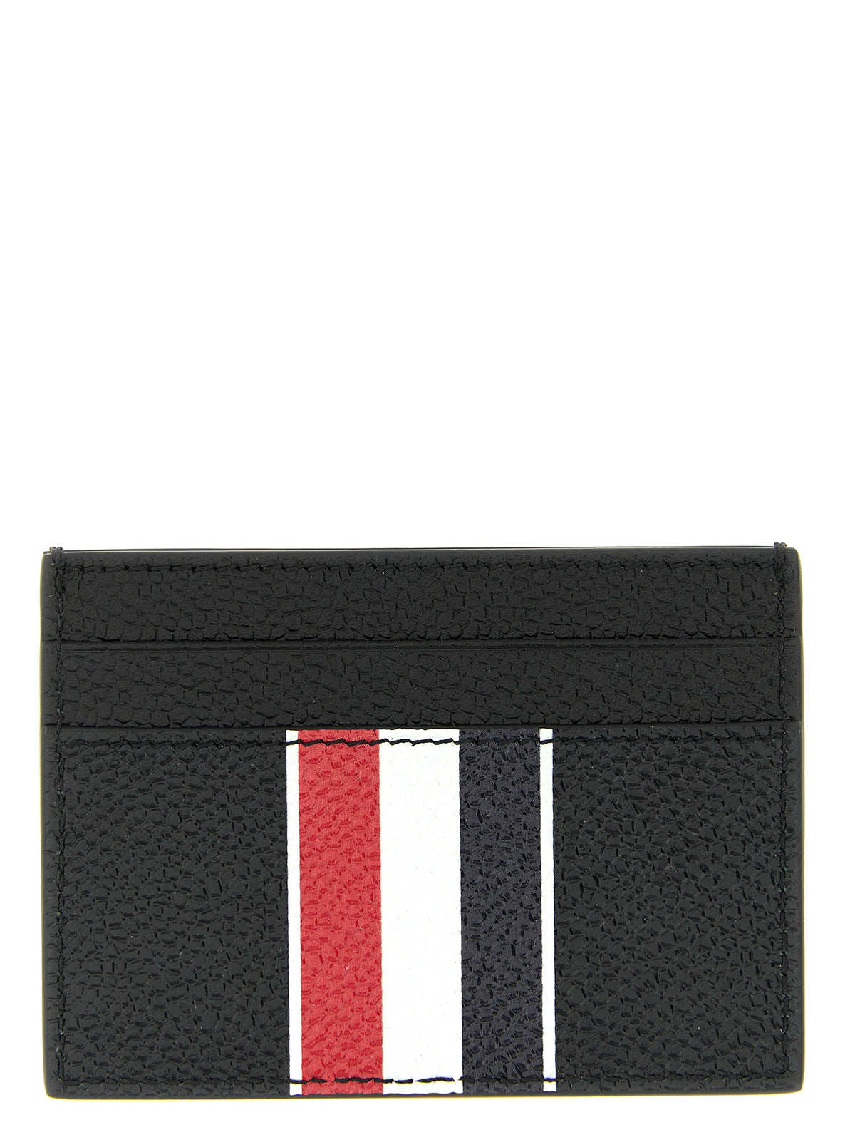 Portacarte Thom Browne in pelle di vitello nera