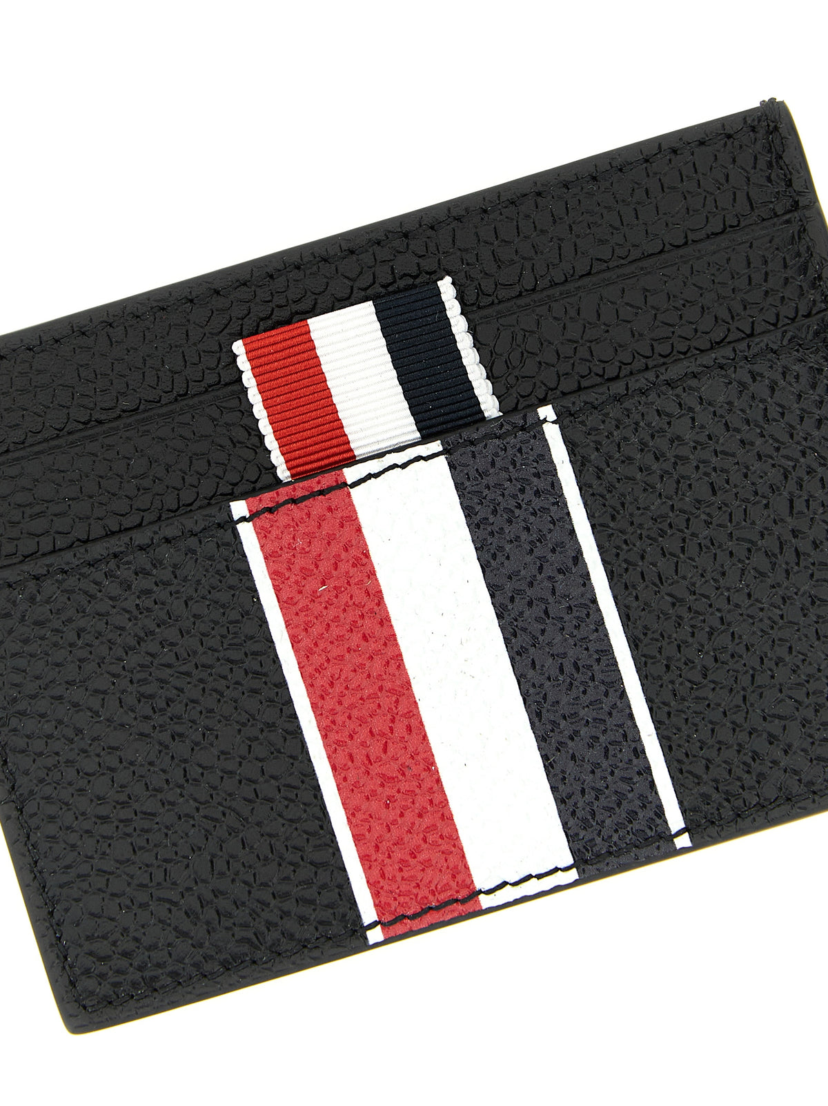 Portacarte Thom Browne in pelle di vitello nera