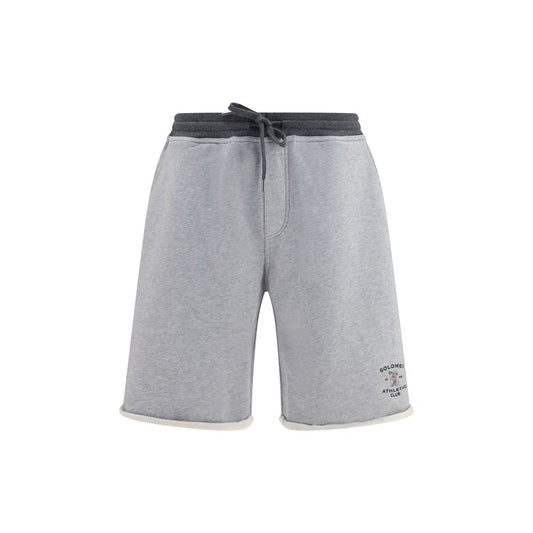 Shorts Bermudas en Coton Gris Brunello Cucinelli