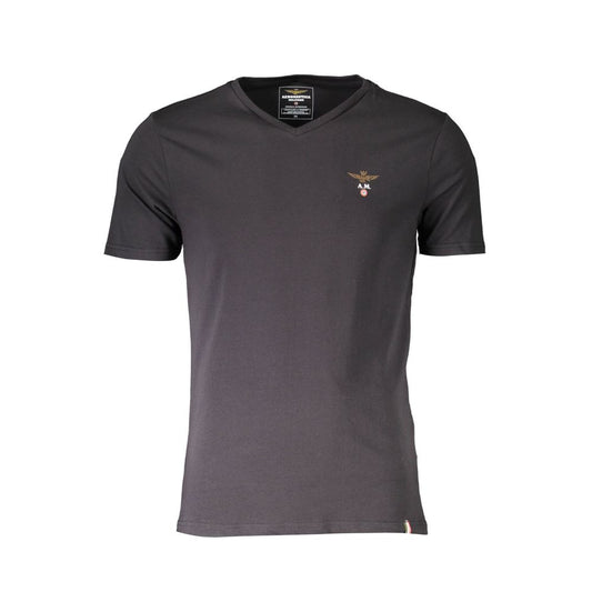 Chemise noire en coton pour homme Aeronautica Militare